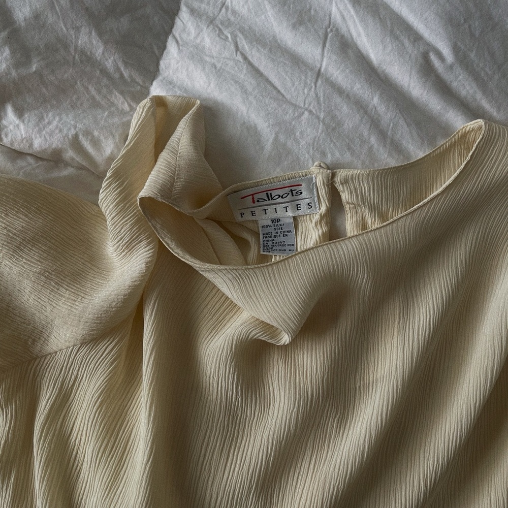 Talbots crinkle silk blouse